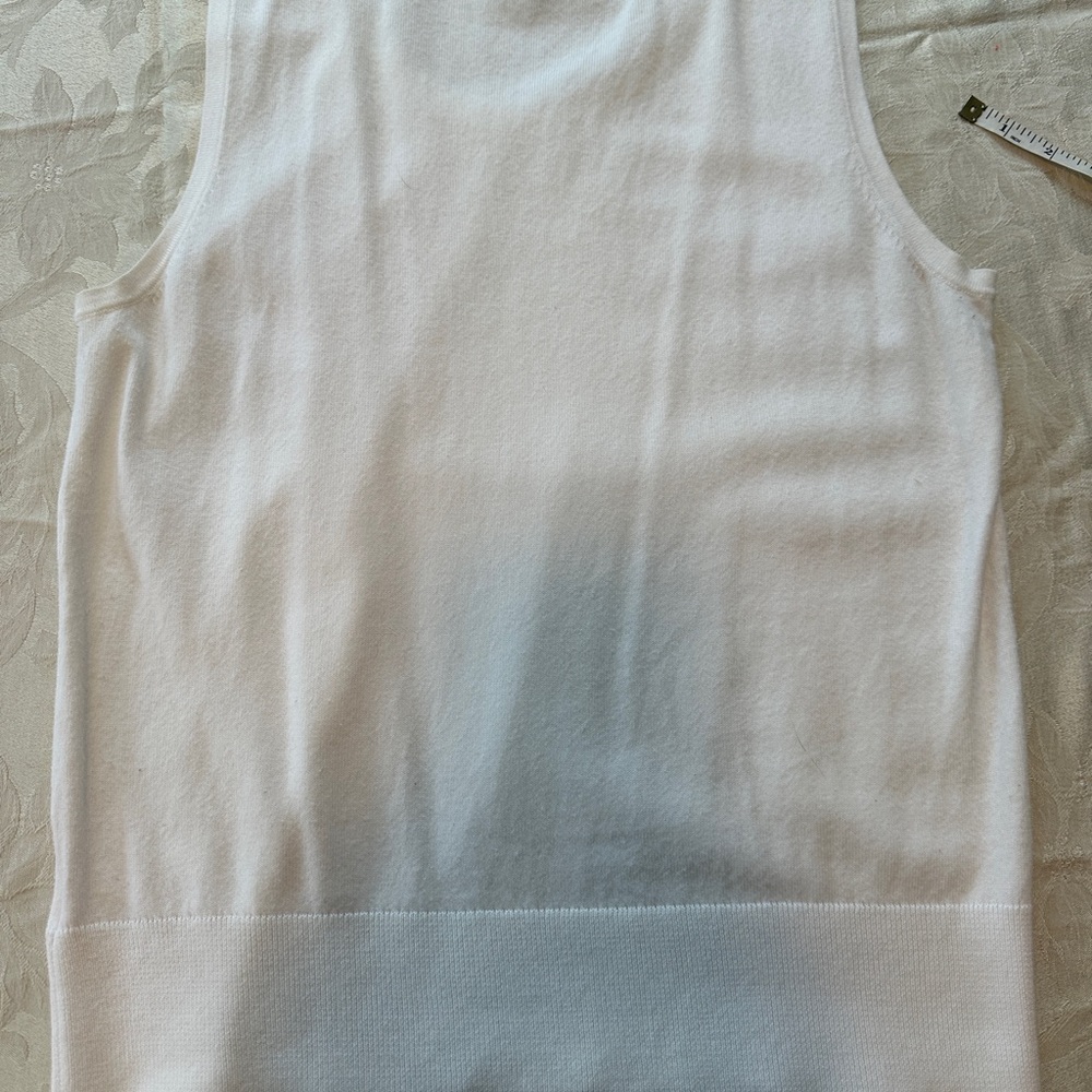 Talbots White Ribbed Tank Top